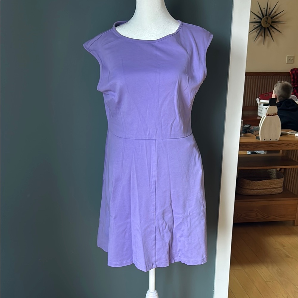 Purple Cap Sleeve Dress